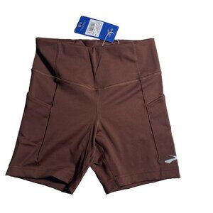 Brooks NWT Women Size Small Run Raisin Method 5” Short Tights Wicking Stretch